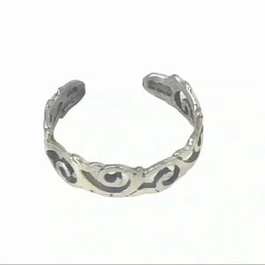 925 TOE RING XS STAMPED STERLING SILVER WAVES IN THE WIND ADJUSTABLE